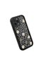 iPhone 15 Pro Compatible Black Silicone Camera Protected Shock Absorbing Protective Case with Lucky Four-Leaf Clover Pattern - 4