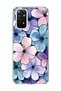 Redmi Note 11 / 11S Compatible Purple Blue Flower Printed Transparent Phone Case