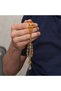 Honey Color Crimped Amber Prayer Beads with Metal Tassels - 7