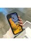 Poco C31 Compatible Black Silicone Camera Protected Shock-Absorbing Protective Case with Starry Oil Paint Pattern