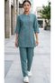 Housemaid Uniform/Khadama/Nanny Uniform Set, V-Neck Tunic with 3/4 Sleeves and Trousers, LINEN FABRIC