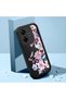 Redmi 13/13X Compatible Black Silicone Camera Protected Shock-Absorbing Protective Case with Floral Pattern - 2