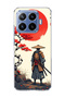 Mi 17t Pro Compatible Samurai Red Sun Maple Printed Transparent Phone Case