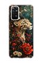 Redmi Note 11 / 11S Compatible Leopard Red Flower Printed Transparent Phone Case