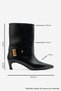 Maldron Black Leather Belted Women's Short Heeled Boots - 5