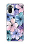 Redmi Note 10 / 10S Compatible Purple Blue Flower Printed Transparent Phone Case