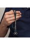 Blue Crimped Amber Prayer Beads with Metal Tassels - 2