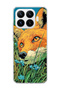 Mi 17t Compatible Fox Green Grass Printed Transparent Phone Case