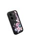 Tecno Camon 20 Pro 4g (Ck7N) Compatible Black Silicone Camera Protected Shock-Absorbing Protective Case with Floral Pattern - 3