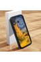 Samsung Galaxy A20/A30 Compatible Black Silicone Camera Protected Shock-Absorbing Protective Case with Starry Oil Painting Pattern - 2