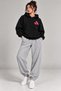 Hooded Tracksuit 2-Piece Set with Pullover and Pants Combination with Pink Print