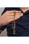 Turquoise Amber Crimped Amber Prayer Beads with Metal Tassels - 8