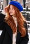 Women's Saks Blue Winter Painter's Beret |   Elegant French Style Soft Felt Hat - 2