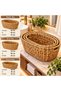 Oval 3 Mega Size Handmade Knitted Deep Wicker Basket Set with Handles Multi-Purpose Organizer - 2