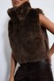 Plush Look Vest - Brown - 4