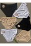 Women's Bamboo Fabric High Waist 6-Piece Set, Black, White Bato Panties