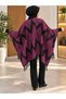 Winter Double-Sided Shoulder Shawl - Loose Cut Tassel Poncho - 2