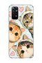 Redmi Note 11 / 11S Compatible Three Cats Heart Printed Transparent Phone Case with Scarf