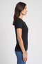 Women Crew Neck Short Sleeve Textured Top, Black - 3