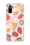 Redmi Note 10 / 10S Compatible Ice Cream Strawberry Pink Printed Transparent Phone Case