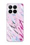Mi 17t Compatible Pink Blue Abstract Brush Printed Transparent Phone Case