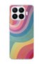 Mi 17t Compatible Pastel Rainbow Curved Printed Transparent Phone Case