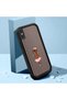 iPhone X/Xs Compatible Black Silicone Camera Protected Shock-Absorbing Protective Case with Striped Dog Pattern - 2