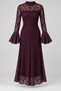 Ruffled Sleeves Lace Midi Dress - 2