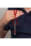 Red Crimped Amber Prayer Beads with Metal Tassels - 7