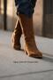 Women's Tan 5cm Heeled Cowboy Boots