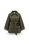 Cuffed Plaid Jacket Khaki
