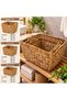 Square 3 Size Handmade Knitted Deep Wicker Basket Set with Handles Multi-Purpose Organizer - 2