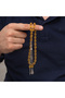 Honey Color Crimped Amber Prayer Beads with Metal Tassels - 6