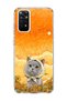 Redmi Note 11 / 11S Compatible Gray Cat Sunflower Printed Transparent Phone Case with Scarf