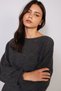 Bat Sleeve Openwork Knitted Sweater Anthracite - 4