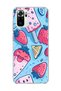 Redmi Note 10 / 10S Compatible Strawberry Ice Cream Blue Printed Transparent Phone Case