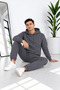Men's Premium Quality 3-Thread Cotton Model Hooded Track Suit Set - 3