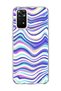 Redmi Note 11 / 11S Compatible Purple Blue Wavy Line Printed Transparent Phone Case