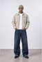 Men's Da Vinci Lined Detailed Oversize Jacket Beige - 5