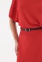 One-Shoulder Belted Asymmetric Cut Red Knit Dress - 5