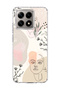 Mi 14t Compatible Line Face Leaf Printed Transparent Phone Case