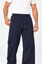 Men's Navy Blue Winter Wide-Leg Sweatpants Full Fit Baggy - 5