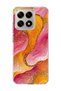 Mi 15t Compatible Gold Glitter Wave Printed Transparent Phone Case