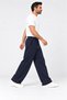 Men's Navy Blue Winter Wide-Leg Sweatpants Full Fit Baggy - 3