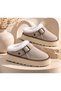Women's Fur Suede Buckle Comfortable Slippers - 7