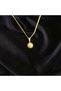 Natural Labradorite Stone Sphere Shaped Gold Handle Detailed Steel Chain Necklace - 3