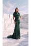 Layered Fishnet Evening Dress with Cape - 3