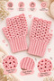 Women's Fingerless Knitted Gloves Pink Hand Knitted Winter Warm Gloves for Daily Use - 4