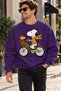 Snoopy and Woodstock on Bicycle Printed Unisex Oversize Sweatshirt – Crew Neck Casual Sweatshirt
