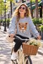 Cute Bear with Glasses Printed Unisex Oversize Sweatshirt – Crew Neck Casual Sweatshirt